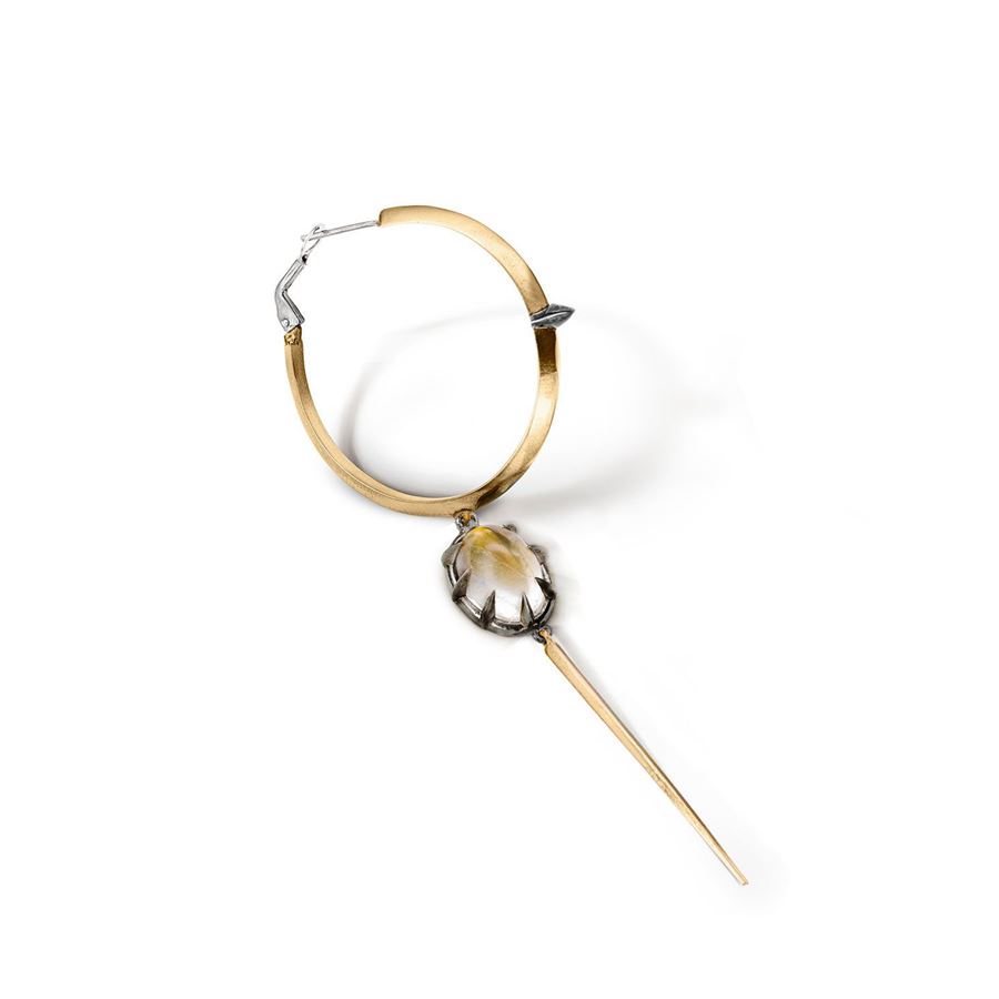 Bronze large 'Solis' hoop earring with pendants SOLIS | OR3 GBRO E AGN